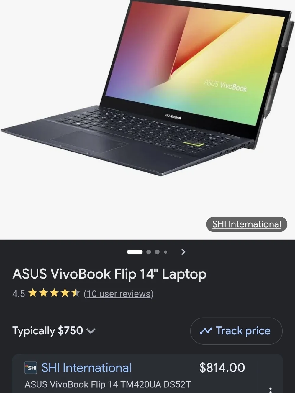 ASUS VivoBook Flip 14 Convertible Laptop in Dark Gray